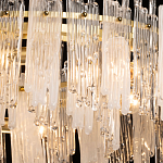 Люстра круглая с прозрачными стержнями разной длины Textured Glass Chandelier варинант исполнения - 5 | Loft Concept в Кирове
