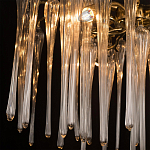 Люстра подвесная круглая в виде ветвей деревьев бронзового цвета с прозрачными подвесками-каплями Droplet Chandelier варинант исполнения - 6 | Loft Concept в Кирове