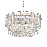 Круглая люстра с хрустальными подвесками на серебряном каркасе Gorgeous Crystal Light варинант исполнения - 10 | Loft Concept в Кирове