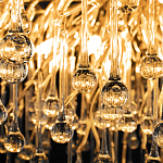 Люстра подвесная с прозрачными стеклянными подвесками в форме капель Диаметр 100 см Droplet Chandelier варинант исполнения - 10 | Loft Concept в Кирове