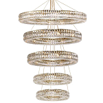 Многоярусная Люстра Elizabeth Золото Вертикальная композиция из пяти хрустальных светильников варинант исполнения - 1 | Loft Concept в Кирове