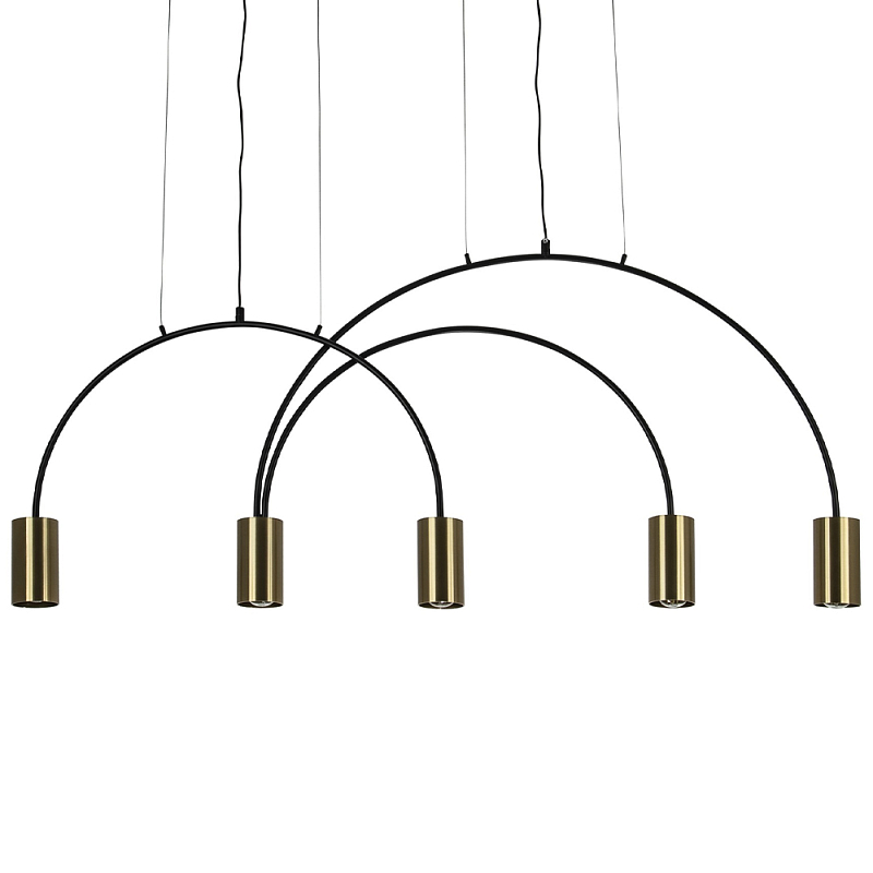 Линейный светильник с дугообразным каркасом Daviau Linear Arch Light 5 Латунь Черный Линейный светильник с дугообразным каркасом Daviau Linear Arch Light 5 Латунь Черный в Кирове | Loft Concept