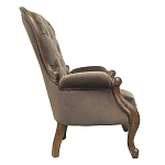 Кресло с мягкой обивкой из коричневого велюра на 4-х деревянных ножках Evelyn Classical Armchair варинант исполнения - 1 | Loft Concept в Кирове