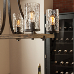 Люстра подвесная с восемью прозрачными стеклянными цилиндрическими плафонами в стиле лофт Feiss варинант исполнения - 8 | Loft Concept в Кирове