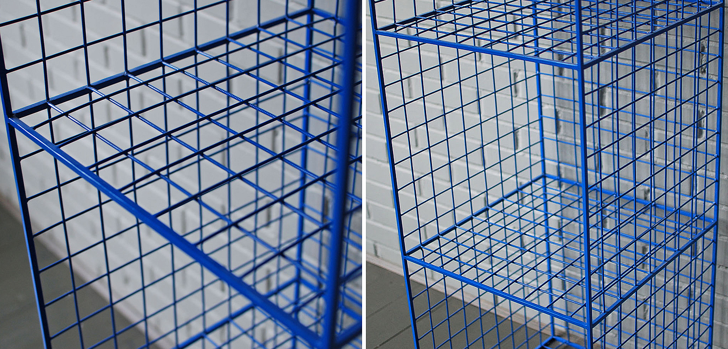 Стеллаж Carney Blue Industrial Metal Rust Rack Стеллаж Carney Blue Industrial Metal Rust Rack - Loft-Concept в Кирове