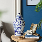 Ваза с крышкой и синим цветочным узором Blue & White Ornament  варинант исполнения - 8 | Loft Concept в Кирове
