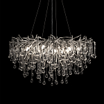 Люстра подвесная с прозрачными стеклянными подвесками в форме капель Диаметр 80 см Droplet Chandelier варинант исполнения - 6 | Loft Concept в Кирове