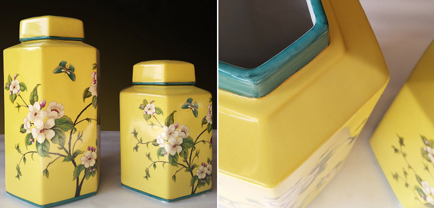 Ваза с крышкой Ceramic Yellow Garden Vase Ваза с крышкой Ceramic Yellow Garden Vase - Loft-Concept в Кирове