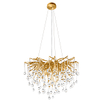 Люстра подвесная с прозрачными стеклянными подвесками в форме капель Диаметр 60 см Droplet Chandelier варинант исполнения - 2 | Loft Concept в Кирове