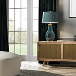 Настольная лампа с коническим дымчато-зелёным абажуром из искусственного шёлка Quintiesse варинант исполнения - 3 | Loft Concept в Кирове