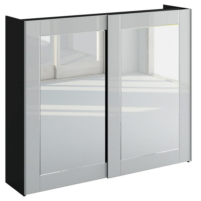 Шкаф-купе White Crystal Черный Белый Зеркало в Кирове | Loft Concept 