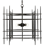 Люстра черная квадратной остроконечной формы Black Square варинант исполнения - 3 | Loft Concept в Кирове