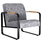 Кресло серый велюр с жесткими подлокотниками на полозьях Ashton варинант исполнения - 1 | Loft Concept в Кирове