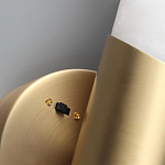 Бра с вытянутым цилиндрическим плафоном из белого алебастра на круглом основании Латунь Cryptocrystalline Stone варинант исполнения - 3 | Loft Concept в Кирове