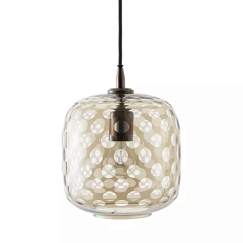 Подвесной светильник с плафоном из стекла с рельефным узором Glass lampshade with Relief Pattern Коричневый Подвесной светильник с плафоном из стекла с рельефным узором Glass lampshade with Relief Pattern Коричневый в Кирове | Loft Concept