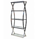 Металлический стеллаж со стеклянными полками Molecule варинант исполнения - 1 | Loft Concept в Кирове