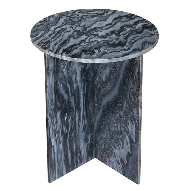 Столик кофейный с столешницей из черного мрамора Compact Black Marble Table Черный Мрамор Nero в Кирове | Loft Concept 