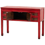 Деревянная консоль в китайском стиле с ящиками и дверцами красная Chinese Console Table варинант исполнения - 3 | Loft Concept в Кирове