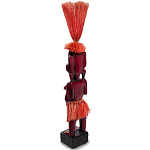 Деревянная декоративная статуэтка Asmat Red Straw Headdress Statuette Red варинант исполнения - 2 | Loft Concept в Кирове