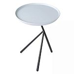 Столик приставной с круглой серой столешницей и черным основанием Round Stable Table варинант исполнения - 2 | Loft Concept в Кирове