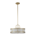 Подвесной светильник цвета латунь с белым матовым плафоном с геометрическим рисунком Feiss варинант исполнения - 2 | Loft Concept в Кирове