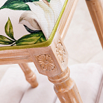 Банкетка из натурального бука золотистая с изображением птиц и цветов Blooming Bird варинант исполнения - 4 | Loft Concept в Кирове