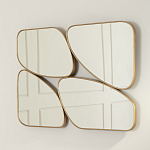 Зеркало в ассиметричной раме золотистого цвета Chaotic варинант исполнения - 3 | Loft Concept в Кирове