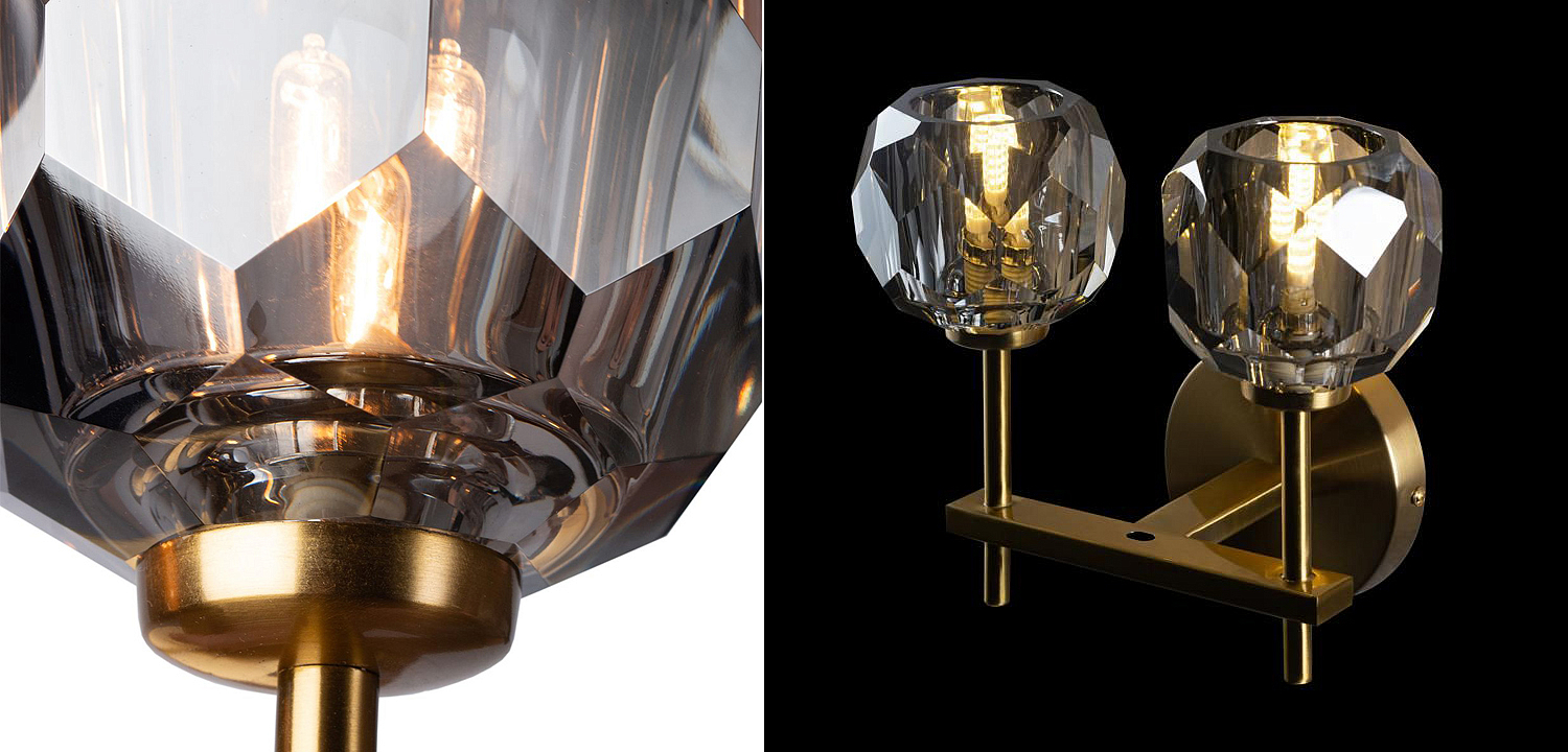 Бра RH Boule de Cristal Double Sconce smoky Бра RH Boule de Cristal Double Sconce smoky - Loft-Concept в Кирове
