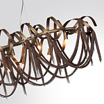 Люстра подвесная линейная с переплетенными металлическими лентами и цепочками Atlantis Chain варинант исполнения - 5 | Loft Concept в Кирове