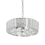 Люстра круглая на цепи цвета хром с прозрачными рельефными хрустальными пластинами Textured Glass Chandelier варинант исполнения - 1 | Loft Concept в Кирове