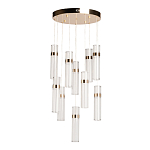 Люстра каскадная с прозрачными цилиндрическими плафонами Jenae Glass Tube Lighting варинант исполнения - 2 | Loft Concept в Кирове