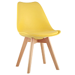 Стул с основой из пластика и мягким сиденьем Arvika Yellow варинант исполнения - 1 | Loft Concept в Кирове