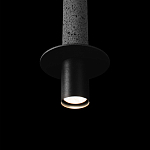 Подвесной светильник с узким цилиндрическим плафоном и черным металлическим декором Concrete Pipe варинант исполнения - 7 | Loft Concept в Кирове