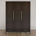 Большой Шкаф Primo Темный орех с 3 дверьми и 3 выдвижными ящиками варинант исполнения - 1 | Loft Concept в Кирове