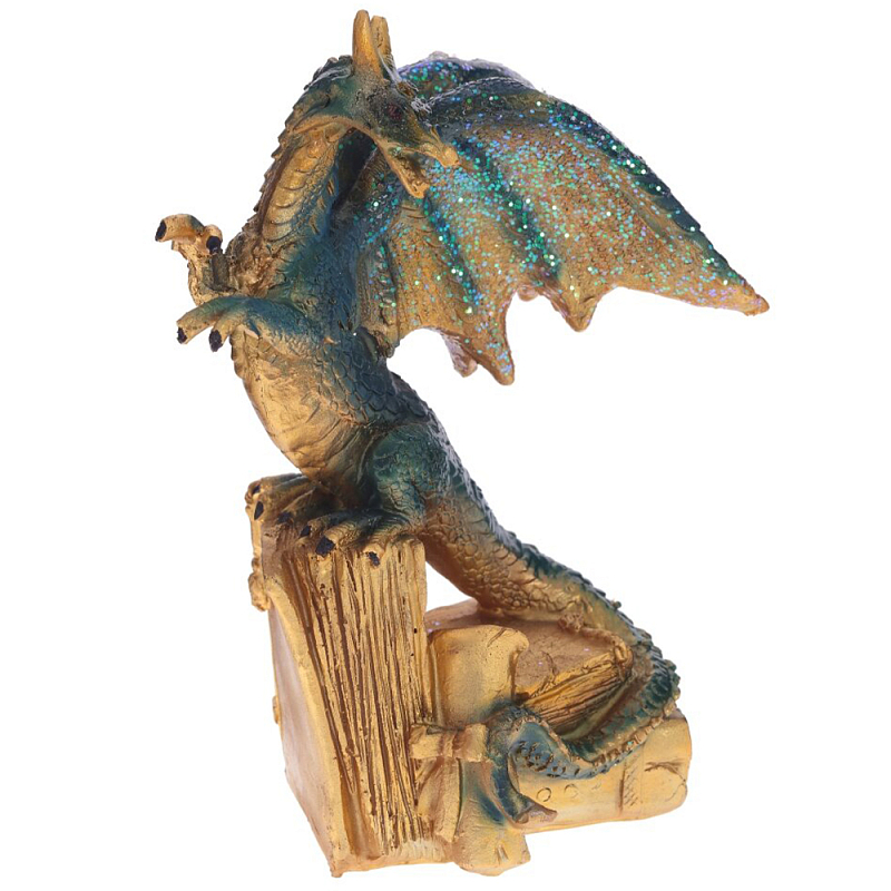 Декоративная статуэтка Дракон Multicolor Gold Dragon Treasure Keeper Statuette Золотой Мульти Декоративная статуэтка Дракон Multicolor Gold Dragon Treasure Keeper Statuette Золотой Мульти в Кирове | Loft Concept