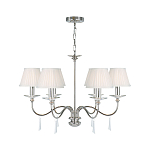 Люстра цвета никель с прозрачными стеклянными подвесками в форме капель Elstead Lighting варинант исполнения - 2 | Loft Concept в Кирове