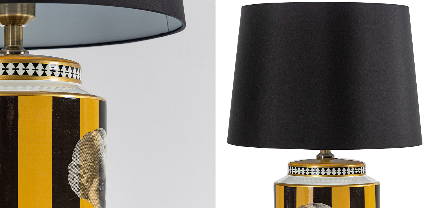 Настольная лампа Venus Yellow Black Lampshade Настольная лампа Venus Yellow Black Lampshade - Loft-Concept в Кирове