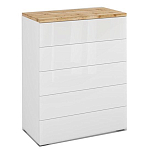 Комод с белым глянцевым фасадом с 5-ю ящиками Grace of Furniture  варинант исполнения - 1 | Loft Concept в Кирове