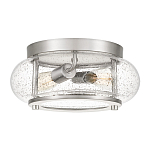 Потолочный светильник цвета никель с плафоном из прозрачного фактурного стекла Quoizel варинант исполнения - 1 | Loft Concept в Кирове