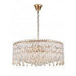 Люстра круглая с хрустальными подвесками на золотистом каркасе Roul Crystal Light варинант исполнения - 9 | Loft Concept в Кирове