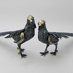 Статуэтка бронзовая пара Фазаны синие Bronze Birds варинант исполнения - 4 | Loft Concept в Кирове