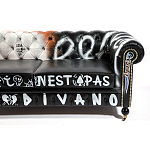 Диван Честерфильд граффити graffiti Orange Sofa натуральная кожа варинант исполнения - 9 | Loft Concept в Кирове