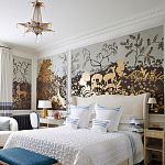 Обои ручная роспись в стиле Арт-деко Rateau Colourway SC-243 on Deep Rich Gold gilded paper варинант исполнения - 1 | Loft Concept в Кирове