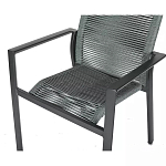 Стул темно-серый с высокой плетеной спинкой и сиденьем Braided Strength варинант исполнения - 7 | Loft Concept в Кирове