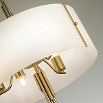 Люстра на штанге с белым круглым плафоном на бронзовом основании с вертикальным декором из металлических трубок Sohne варинант исполнения - 4 | Loft Concept в Кирове