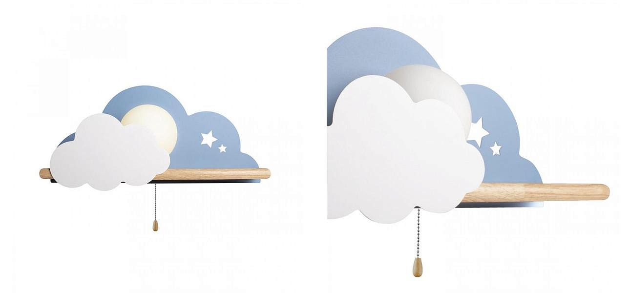 Бра с полкой голубое Облако Wall Lamp Blue Cloud Бра с полкой голубое Облако Wall Lamp Blue Cloud - Loft-Concept в Кирове