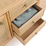 Длинный комод из ротанга с дверцами и ящиками Simone Rattan Chest of Drawers варинант исполнения - 4 | Loft Concept в Кирове
