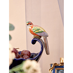 Чаша темно-синего цвета из фарфора с разноцветной птичкой Eden Garden porcelain and bronze варинант исполнения - 5 | Loft Concept в Кирове