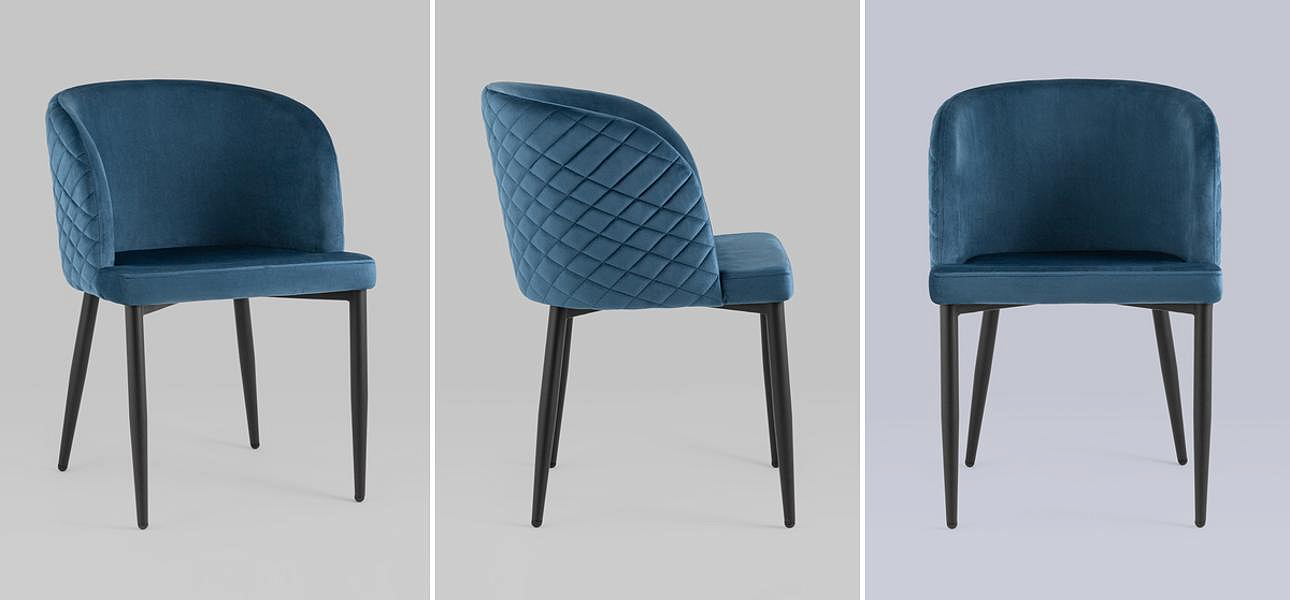 Стул Oscar Chair Синий Велюр Стул Oscar Chair Синий Велюр - Loft-Concept в Кирове
