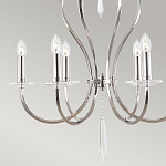 Люстра цвета никель с 6-ю лампами и стеклянными подвесками Elstead Lighting варинант исполнения - 5 | Loft Concept в Кирове